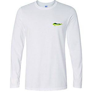 CAWANFLY Men's Fishing Shirt Outdoor UPF50 Quick Dry Breathable Sweat wicking Top Autumn  Fall Spring Summer Athleisure Fishing Camping  Hiking White  Long Sleeve  Micro-elastic  Animal Lightinthebox