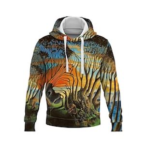 Men's Pullover Hoodie Sweatshirt Camel Hooded Graphic Landscape Print Daily Sports Streetwear 3D Print Casual Big and Tall Athletic Spring   Fall Clothing Apparel Hoodies Sweatshirts  Long Sleeve miniinthebox