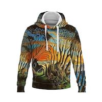 Men's Pullover Hoodie Sweatshirt Camel Hooded Graphic Landscape Print Daily Sports Streetwear 3D Print Casual Big and Tall Athletic Spring   Fall Clothing Apparel Hoodies Sweatshirts  Long Sleeve miniinthebox - thumbnail