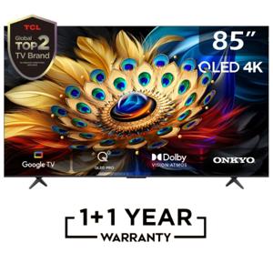 TCL 85-inch C655 QLED PRO TV | AiPQ PRO Processor | T-SCREEN PRO | ONKYO 2.1 CH | 144Hz VRR | Dolby Vision & Atmos | HDR10+ | Eye Care | 32GB Stora...