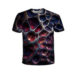 Kids Boys' T shirt Short Sleeve 3D Print Graphic Geometric Purple Children Tops Summer Active Regular Fit 4-12 Years Lightinthebox