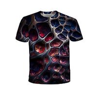 Kids Boys' T shirt Short Sleeve 3D Print Graphic Geometric Purple Children Tops Summer Active Regular Fit 4-12 Years Lightinthebox - thumbnail