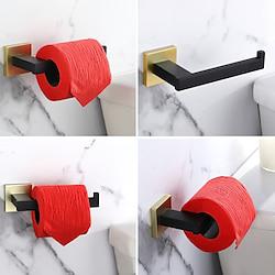 Toilet Paper Holder 2 Pcs Toilet Tissue Roll Holders Dispenser and Hangers for Bathroom Kitchen Washroom Stainless Steel Wall Mounted Brushed Nickel Gold Black and Gold Lightinthebox