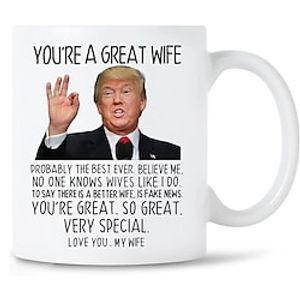 Valentine's Day funny cup Mother's Day ceramic coffee mug water cup Trump temperature sensitive color changing cup water MOM Trump Lightinthebox