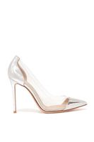 Metallic Croc Embossed Leather Pumps - thumbnail
