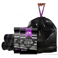 12pcs Multipurpose  Big Drawstring Trash Bags - Black Garbage Bags Disposable Plastic Waste Liners for Bedroom Bathroom Office Home miniinthebox - thumbnail