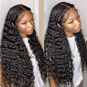 Deep Wave Wig 13x4 Lace Front Wig 100% Human Hair Wigs Hd 180% Density Wigs Lightinthebox