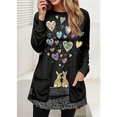 Women's Sweatshirt Pullover Graphic Active Sportswear Pocket Print Black Casual Sports Round Neck Long Sleeve Top Micro-elastic Fall  Winter Lightinthebox
