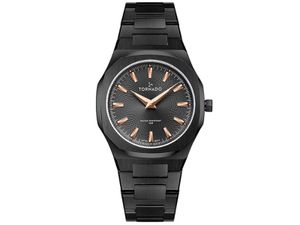 Tornado Mens Analog Black Dial Watch - T21003-BBBBK