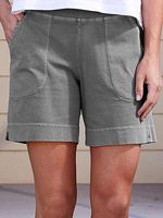 Pure Color Pocket Casual Shorts - thumbnail