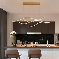 100120 cm LED Pendant Light Wave Design Line Design Black Gold  Metal Artistic Style Modern Style  Office, Shops Stylish Painted Finishes Artistic LED 110-120V 220-240V Lightinthebox - thumbnail
