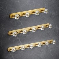 Brushed Gold Wall Hook Rail Towel and Robe Hook Rack with 4-6 Heavy Duty Hooks for Entryway, Foyer, Hallway, Bathroom, Bedroom Lightinthebox - thumbnail