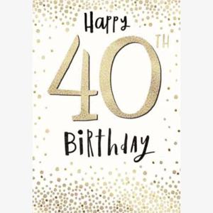 Bijou Happy 40th Birthday Dots Greeting Card (17 x 12cm)