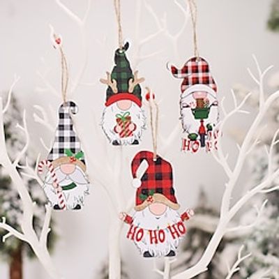 Christmas Decorations Creative Cartoon Wooden Faceless Old Man Pendant Christmas Tree Decoration. miniinthebox