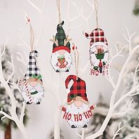 Christmas Decorations Creative Cartoon Wooden Faceless Old Man Pendant Christmas Tree Decoration. miniinthebox - thumbnail