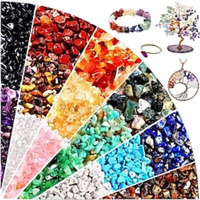 50pcs 5-8mmNatural Stone Gravel Gemstone Chips Beads for Jewelry Making Loose Beads Wholesale Freeform Lightinthebox