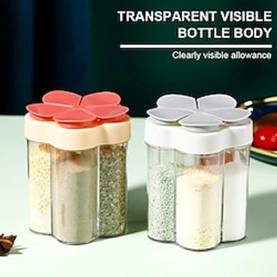 5 In 1 Multifunctional Flap Seasoning Container Seasoning Jar Spice Bottle Sealed Lid Kitchen Spice Tank Rack Kitchen Spice Rack Lightinthebox