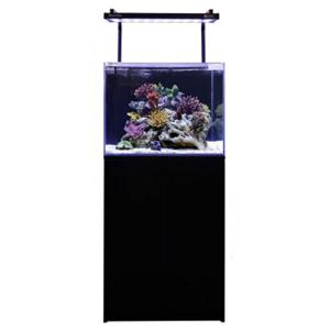 Aqua One Minireef 120 Marine Tank Including Accessories, Black Aquarium With Cabinet L60Xw45Xh80Cm