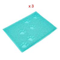 M-Pets Footprint Cat Litter Mat Blue Pack Of 3
