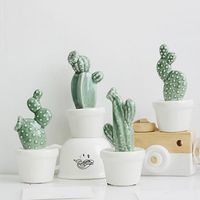 4 Sets Creative Cactus Ornaments Study Living Room Table Crafts Home Office Decor