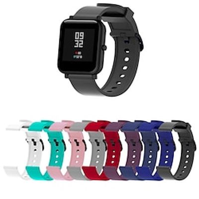 Watch Band for Amazfit GTS 4,4mini, 3,2,2mini, 2e, GTR 42mm, Bip U Pro, U, 3 Pro, 3, S lite, S, lite Silicone Replacement  Strap Soft Breathable Classic Buckle Wristband miniinthebox