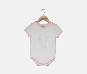 Baby Girls Snoopy Print Bodysuit  White/Pink