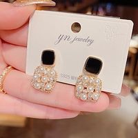1 Pair Stud Earrings For Women's Street Date Beach Rhinestone Classic Fashion Lightinthebox - thumbnail
