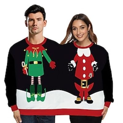 Christmas Santa Claus Ugly Christmas Sweater / Sweatshirt Hoodie Print Graphic Top For Men's Women's Unisex Adults' 3D Print 100% Polyester Party miniinthebox