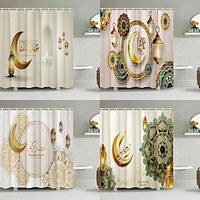 Bathroom Deco Shower Curtain with Hooks Bathroom Decor Waterproof Fabric Shower Curtain Set with12 Pack Plastic Hooks Lightinthebox - thumbnail