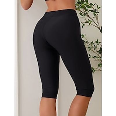 Quick Dry Capris Swimming Trunks Women Surfing High Waist Swim Shorts Female Swimsuit Bottom Black Knee Length Beach Pants Swimwear Lightinthebox