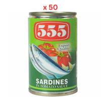 555 Sardines In Tomato Sauce Regular, 155 Gm Pack Of 50 (UAE Delivery Only)