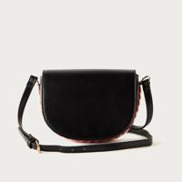 Sasha Solid Crossbody Bag with Magnetic Button Closure and Chain Accent