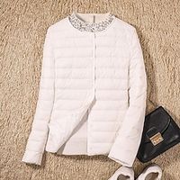 Women's Winter Jacket Winter Coat Parka Warm Breathable Outdoor Daily Wear Going out Pocket Single Breasted Crewneck Active Fashion Street Style Solid Color Regular Fit Outerwear Long Sleeve Winter Lightinthebox - thumbnail