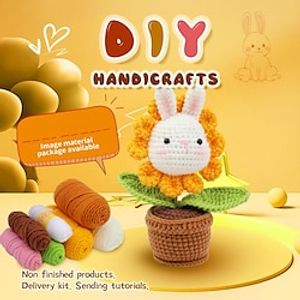 Beginner Crochet Kit Crochet Animal Kit and Knitting Starter Kit with Instruction tutorials and Video tutorials Peasy Yarn Hook Needle Accessories for Beginners and Lovers DIY miniinthebox