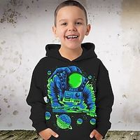 Boys Hoodie Long Sleeve Astronaut 3D Print Fashion Streetwear Cool Polyester Outdoor Casual Daily Kids Pocket 3-12 Years 3D Printed Graphic Regular Fit Lightinthebox - thumbnail