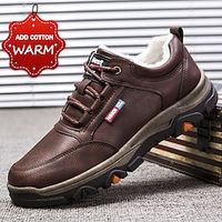 Men's Oxfords Embroidery Dress Shoes Plus Size Comfort Shoes Walking Casual Chinoiserie British Daily Party  Evening Leather Warm Booties / Ankle Boots Lace-up Black cotton Brown cotton Black Summer miniinthebox - thumbnail
