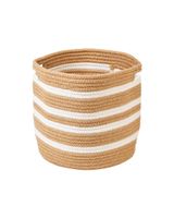 Homesmiths Hemp Rope Basket Natural & White D28 x H28 cm By Homesmiths