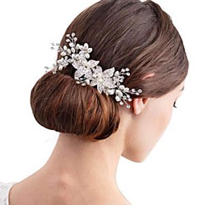 Wedding Bridal Alloy Hair Combs  Headdress  Headpiece with Imitation Pearl  Flower  Metal 1 PC Wedding  Party  Evening Headpiece Lightinthebox