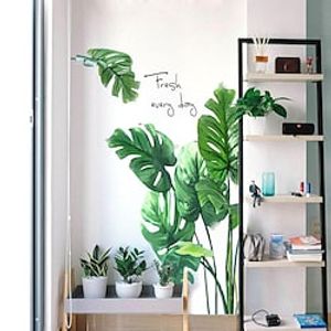 30x90x2cm, Green Leafy Green Plants Nordic Plants Series Wall Sticker, Bedroom Living Room Sofa TV Removable Wall Sticker miniinthebox