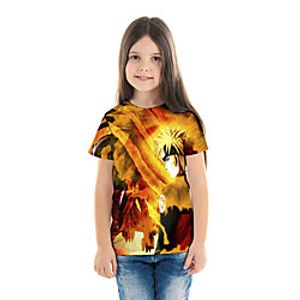 Kids Girls' T shirt Tee Blouse Short Sleeve Anime Cartoon 3D Print Print Yellow Children Tops Summer Spring  Summer Streetwear Casual / Daily Festival Children's Day Tailored Fit Loose miniinthebox