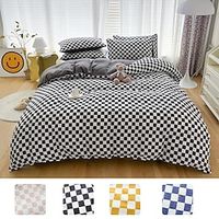 Plain King Queen Size Bedding Set Twin Full AB Double-sided Design Bedding Sets Single Double Bed Duvet Cover Set Lightinthebox - thumbnail
