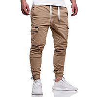 Men's Simple Jogger Pants Chinos Sweatpants Trousers Pants Solid Color Side Pockets Multiple Pockets ArmyGreen Khaki Black Lightinthebox - thumbnail