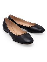 Lauren Scalloped Ballerina Flats -Black - thumbnail