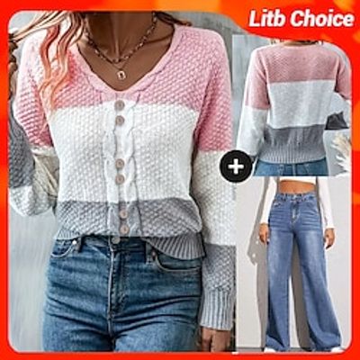 Women's Straight Full Length Simple Comfort Street Casual Daily Pink S M Spring Winter Lightinthebox