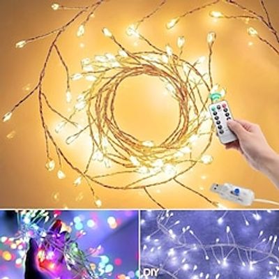 Fairy Lights Led Firecracker Lights, 8 Twinkling Modes USB Remote with Timer Waterproof Cluster Starry String Lights, For Christmas Tree Decoration, Ceiling Bedroom Wreath Window Wedding miniinthebox