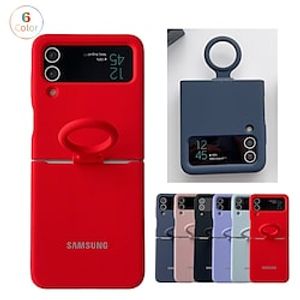 Phone Case For Samsung Galaxy Back Cover Z Flip 4 Z Flip 3 iPhone 14 13 12 11 Plus Pro Max Portable Case with Ring Shockproof Retro Solid Colored PC Lightinthebox