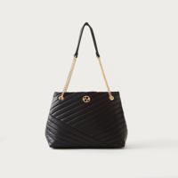Sasha Quilted Tote Bag with Chain Handles and Snap Button Closure