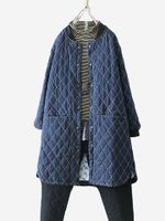 Plaid Thicken Irregular Women Coats