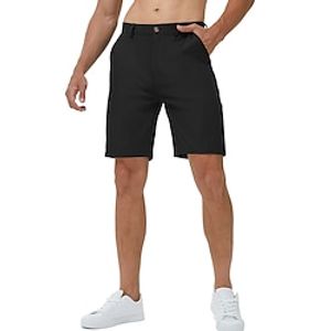 Men's Shorts Chino Shorts Bermuda shorts Work Shorts Pocket Plain Quick Dry Casual Daily Twill Stylish Formal Black Micro-elastic miniinthebox