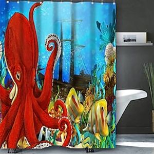 Bathroom Deco Shower Curtain with Hooks Bathroom Decor Waterproof Fabric Shower Curtain Set with12 Pack Plastic Hooks miniinthebox